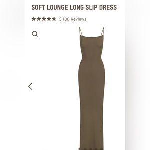 Brand new SKIMS soft lounge slip dress, color: army